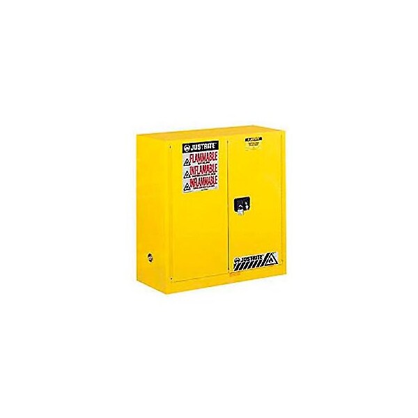 Justrite 30 gal, 1 Shelves, 18-Gauge Steel, 43 in W x 44 in H x 18 in D, Yellow 893000 - main
